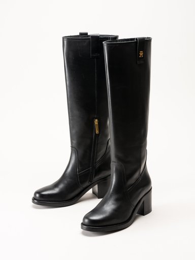 Tommy Hilfiger - Riding Lthr Long Boot - Höga skinnstövlar med blockklack