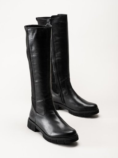 Remonte - Svarta fodrade stövlar i skinn