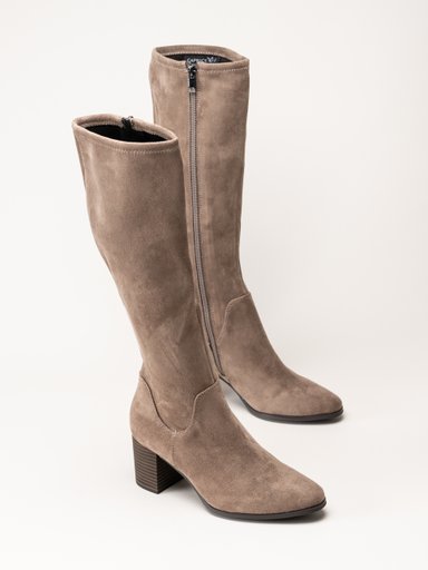 Caprice - Beige stövlar med klack