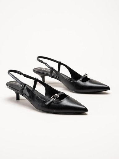Duffy - Pomezia - Svarta slingback pumps med taxklack