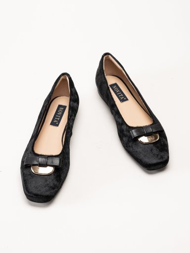 Novita - Manarola Pony - Svarta ballerina i koskinn
