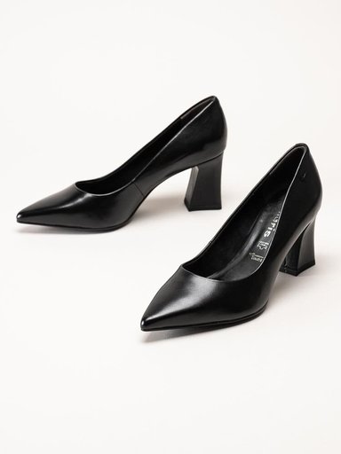 Tamaris - Svarta pumps i skinn