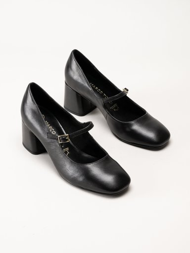 Marco Tozzi - Svarta pumps med slejf