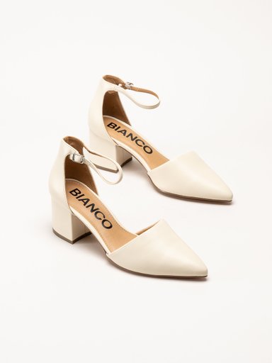 Bianco - Biadevived - Offwhite pumps i skinnimitation