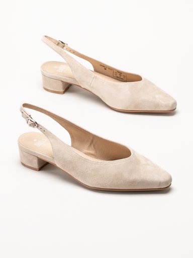 Dasia - Verbena - Beige slingback pumps i mocka