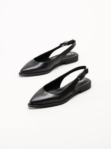 Tamaris - Svarta slingback pumps i skinn