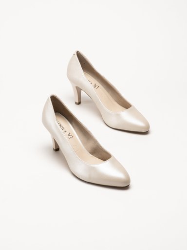 Caprice - Beige pumps i skinn