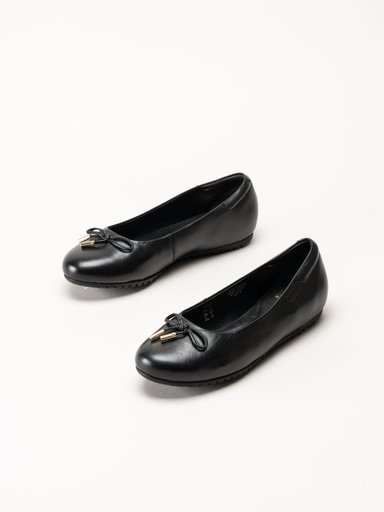 Dasia - Line - Svarta ballerinaskor i skinn