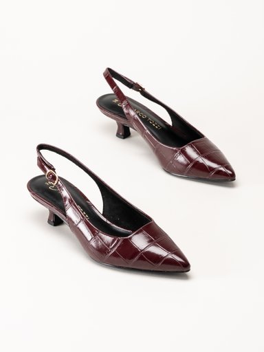 Marco Tozzi - Vinröda slingback pumps