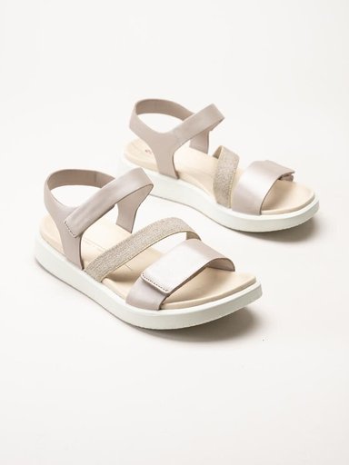 Ecco - Ecco Flowt - Ljusrosa metallic sandaler i skinn