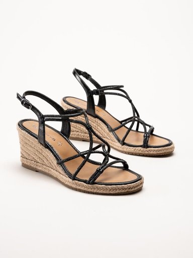 Tamaris - Svarta kilklackade sandaletter