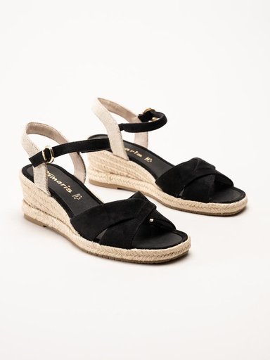Tamaris - Svarta kilklackade sandaletter