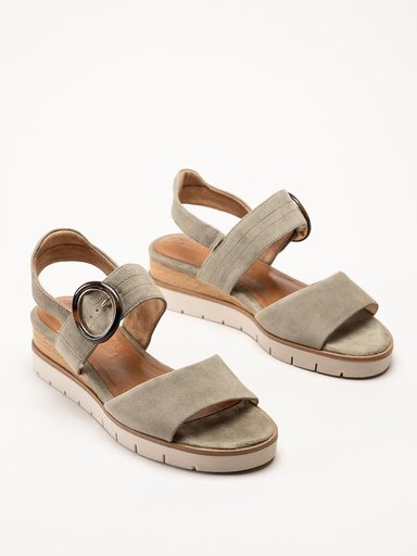 Tamaris - Gröna kilklackade sandaletter