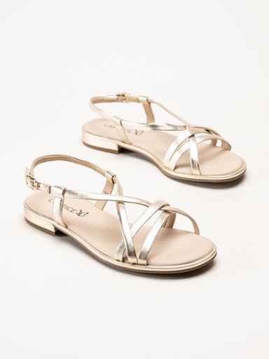Caprice - Guldmetallic remsandaler i skinn