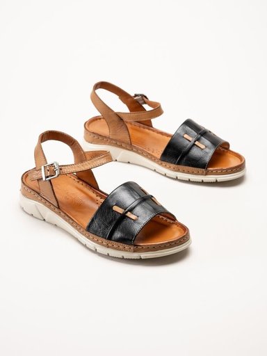 Rosa Negra - Svart bruna sandaler i skinn
