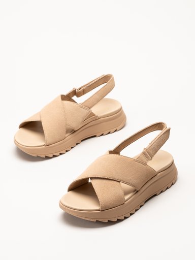 Clarks - Dashlite Wish - Beige sandaler i mocka