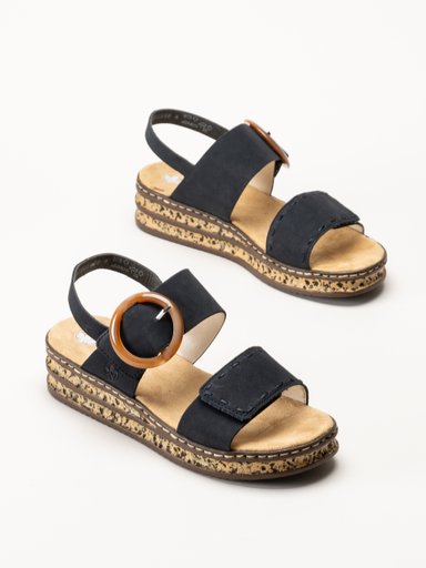 Rieker - Mörkblå sandaletter