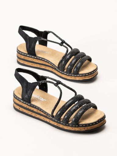 Rieker - Svarta sandaletter