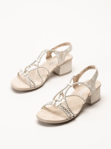 Rieker - Guldfärgade sandaletter