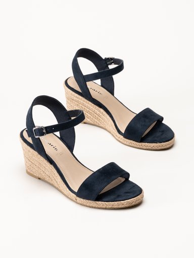 Tamaris - Blå espadrillos med kilklack