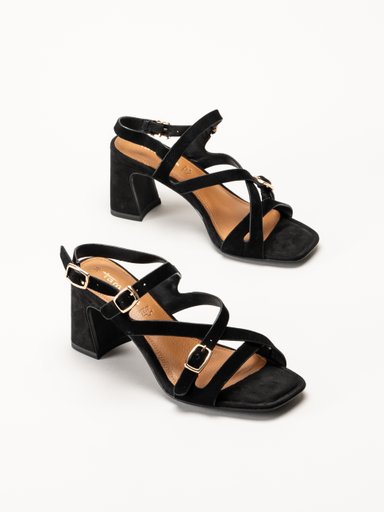 Tamaris - Svarta sandaletter i mocka