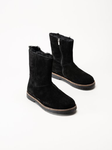 Birkenstock - Uppsala Zip Shearling suede - Svarta boots i mocka