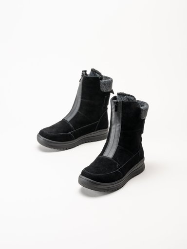 Wildflower - Chadwell - Svarta fodrade kängor i mocka