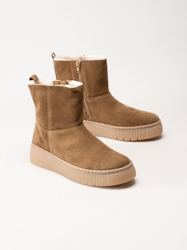 Gabor - Ljusbruna ullfodrade boots i mocka