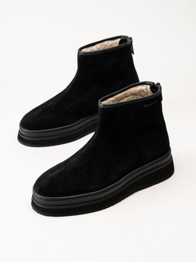 Gant Footwear - Sistown Mid Boot - Svarta varmfodrade boots i mocka