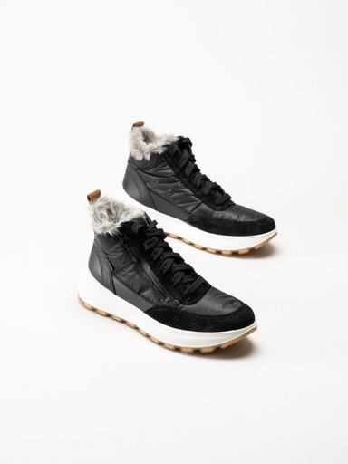 Legero - T4 RUN - Svarta fodrade kängor i skinn