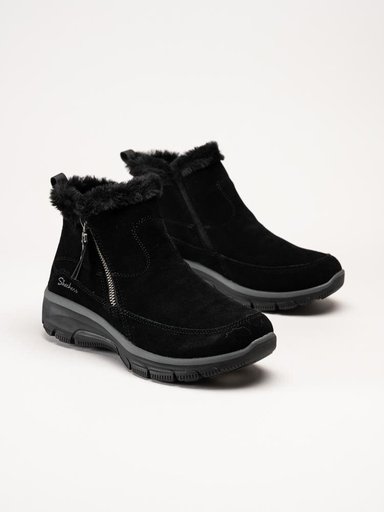 Skechers - Relaxed Fit- Easy Going - Svarta fodrade kängor i mocka