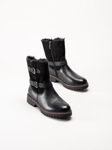 Tamaris - Svarta fodrade bikerboot
