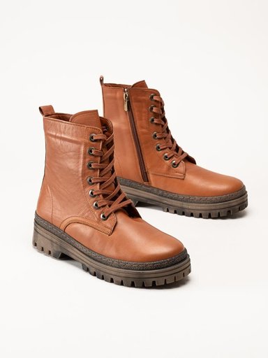 Andrea Conti - Bruna snörkängor i skinn