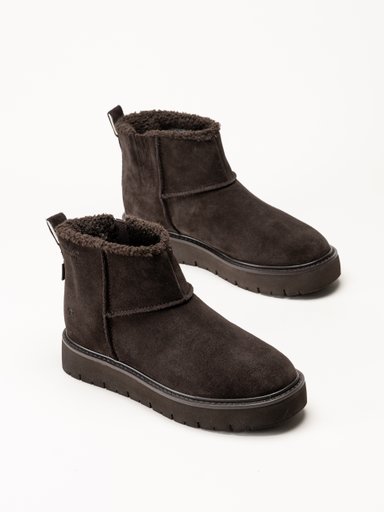 Tamaris - Wide fit - Mörkbruna fodrade boots