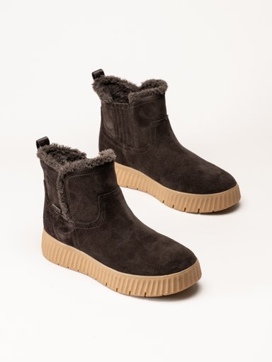 Tamaris - Wide fit - Mörkbruna fodrade boots