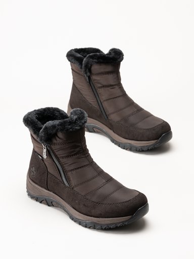 Rieker - Mörkbruna fodrade boots
