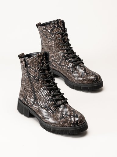 Remonte - Ormskinnsmönstrade fodrade boots
