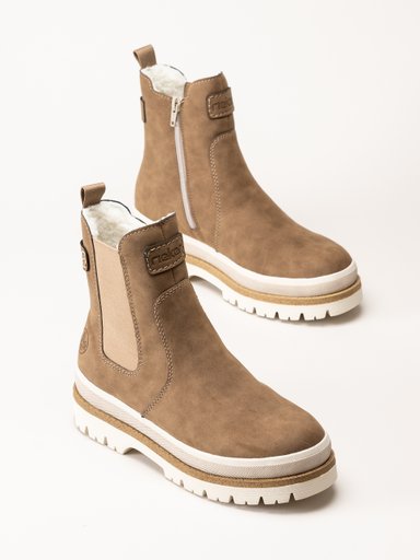 Rieker - Beige fodrade boots