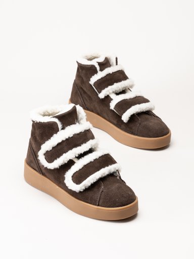 Duffy - Leuca Quattro - Mörkbruna höga sneakers