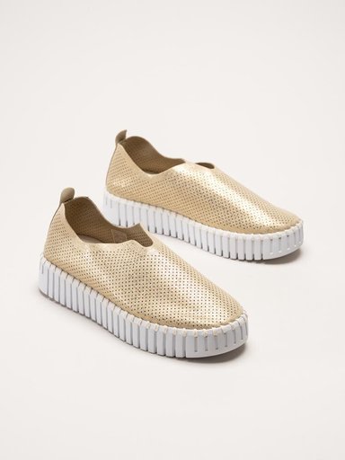 Ilse Jacobsen - Tulip3577 - Guldiga slip on skor