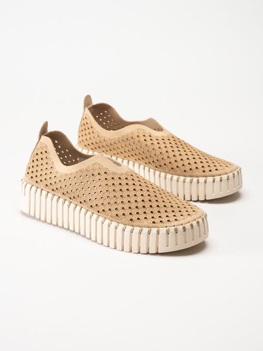 Ilse Jacobsen - Tulip3373 - Beige slip on skor med perforering