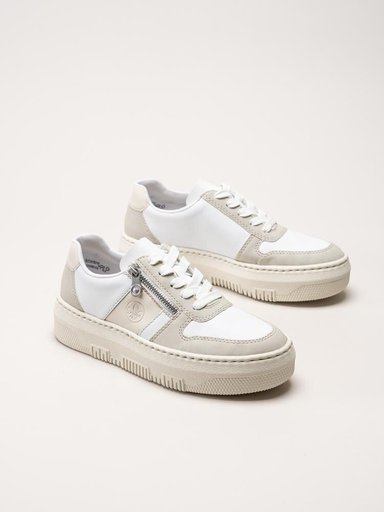 Rieker - Flerfärgad vita platåsneakers