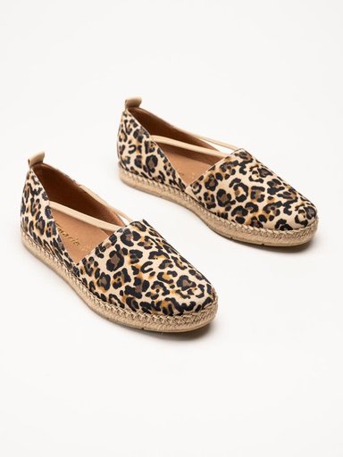 Tamaris - Leopardmönstrade espadrillos i nubuck