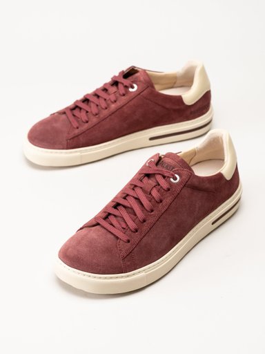 Birkenstock - Arizona Bend Low Suede - Vinröda sneakers i mocka