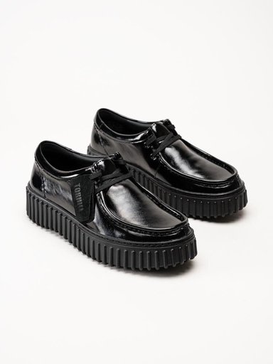 Clarks - Torhill Bee - Svarta snörskor i lack