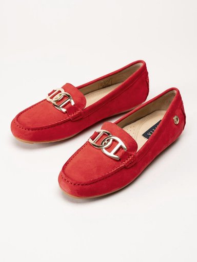 Novita - Parma - Röda loafers i mocka