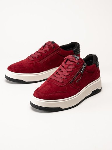 Tamaris - Röda sneakers i mocka