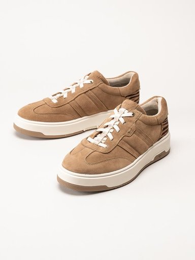 Tamaris - Beige slip on sneakers i mocka