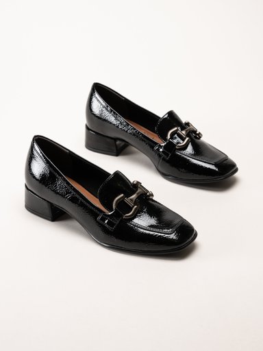 Tamaris - Svarta lofers i syntetlack på klack