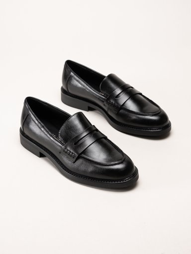 Marco Tozzi - Svarta loafers i skinn